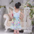 Nuevo vestido de la muchacha personalizada 2-16 años Baby Girls Pattens Summer Style Floral Print algodón Casual niñas vestido de fiesta niños